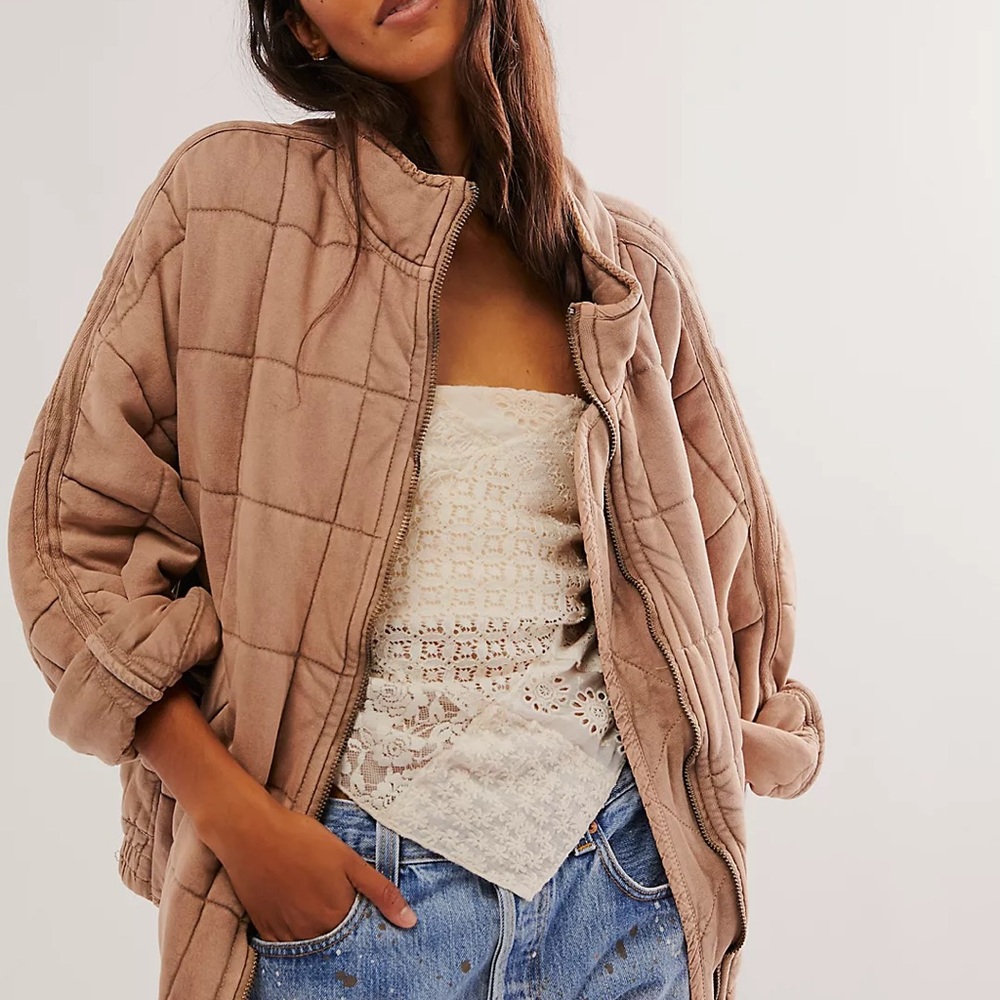 Free People Dolman Quilted Knit Jacket